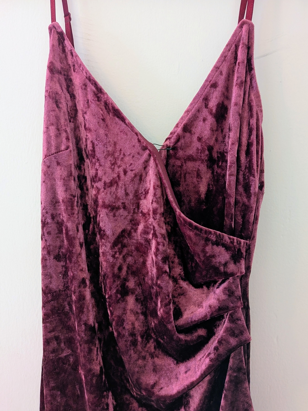Windsor Velvet Crushed Slip Dress in Plum